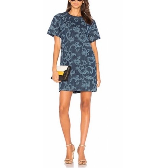 rag & bone Dresses & Skirts - Rag & Bone Esmond Jacquard Denim Shift Dress Tunic